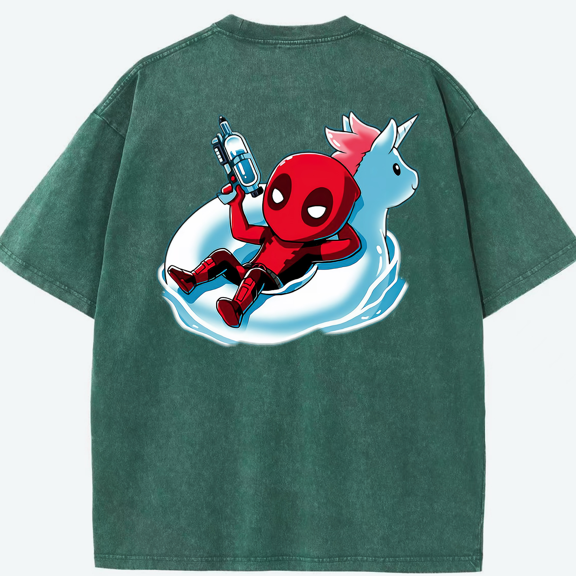 （画像用） Deadpool デッドプール 綿100% ヴィンテージ風 半袖Tシャツ（背面プリント）